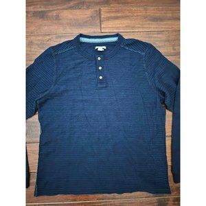 carbon 2 colbalt long sleeve henley shirt mens size M